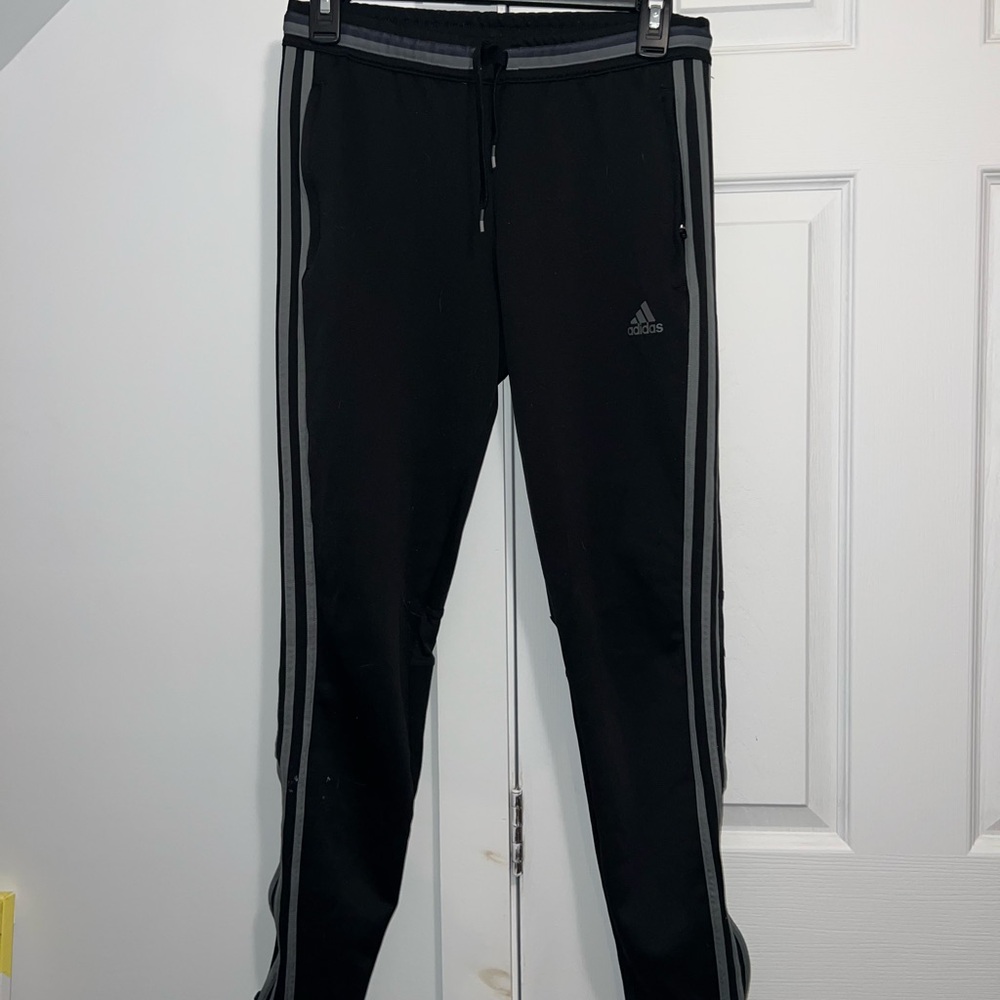 Adidas Black Track Pants with Stripes